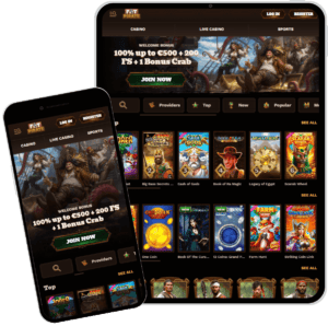 Vista mobile di fatpirate con lobby, menu e barra saldo